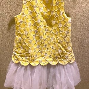 Janie and Jack yellow dress with white tulle sz 5